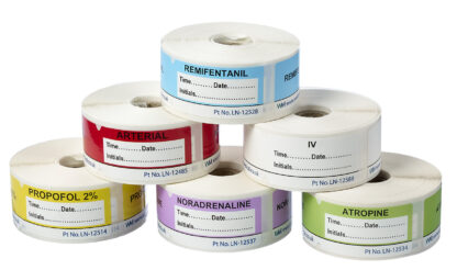 Free Standing Perspex Holders for 6 rolls of Line Labels - Walters Medical